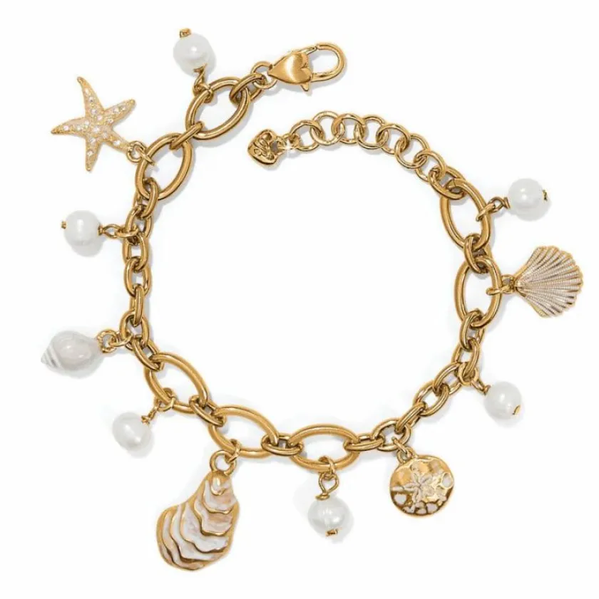 Brighton Sunset Cove Pearl Charm Bracelet Gold-Pearl Fashion