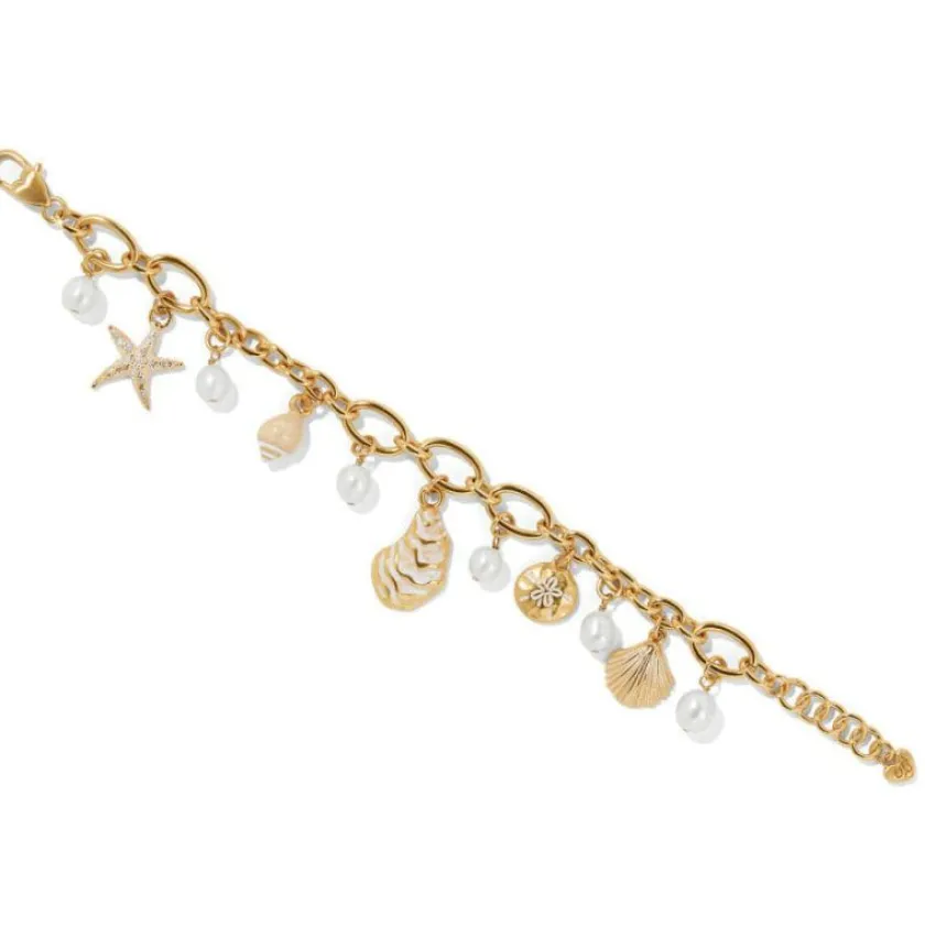 Brighton Sunset Cove Pearl Charm Bracelet Gold-Pearl Fashion