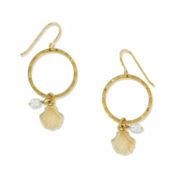 Brighton Sunset Cove Pearl French Wire Earrings Gold-Pearl Outlet