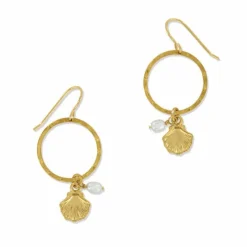 Brighton Sunset Cove Pearl French Wire Earrings Gold-Pearl Outlet