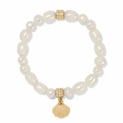 Brighton Sunset Cove Pearl Stretch Bracelet Gold-Pearl New