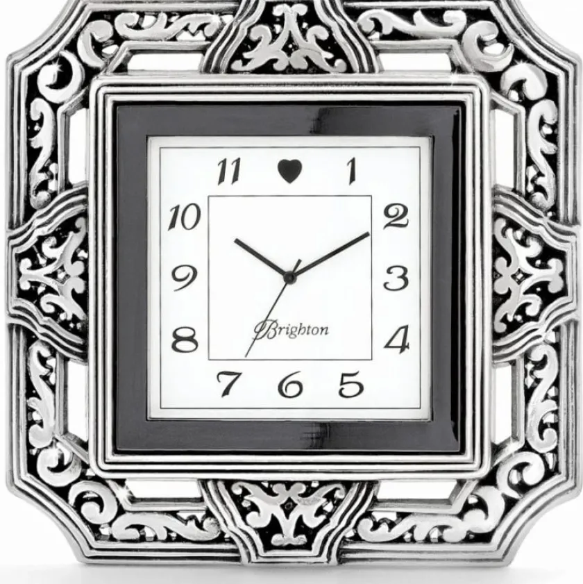 Brighton Tango Square Clock Silver Best
