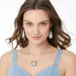 Brighton Telluride Heart Necklace Silver Fashion