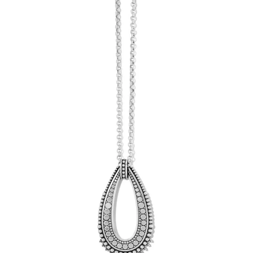 Brighton Telluride Peak Open Teardrop Necklace Silver Sale