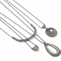 Brighton Telluride Peak Open Teardrop Necklace Silver Sale