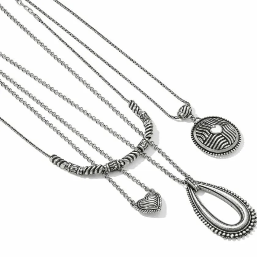 Brighton Telluride Peak Open Teardrop Necklace Silver Sale