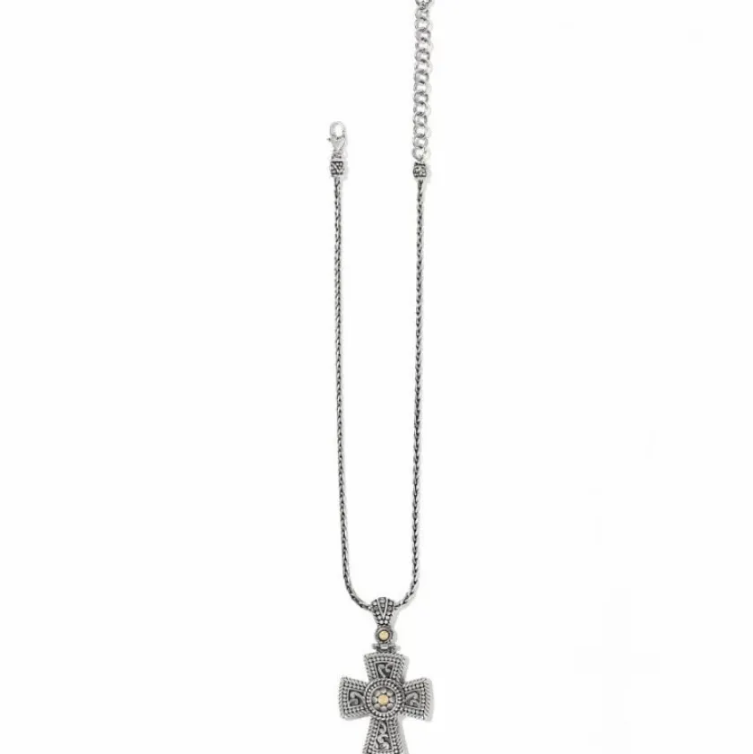 Brighton Temple Cross Necklace Silver-Gold New