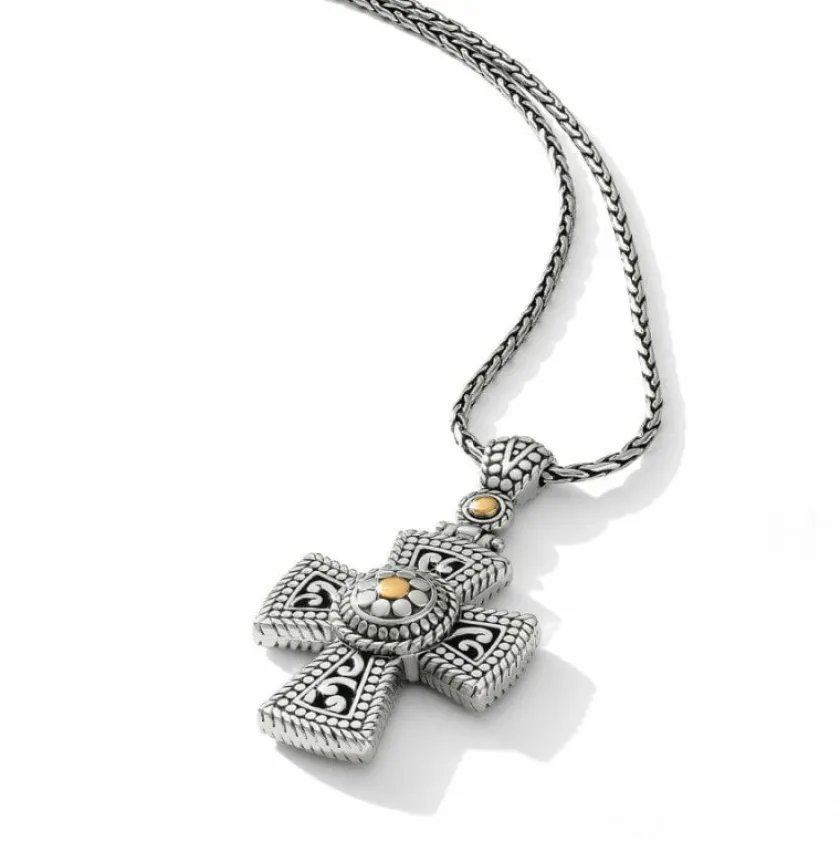Brighton Temple Cross Necklace Silver-Gold New