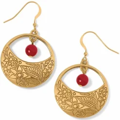 Brighton Terra Gold French Wire Earrings Gold-Red Sale