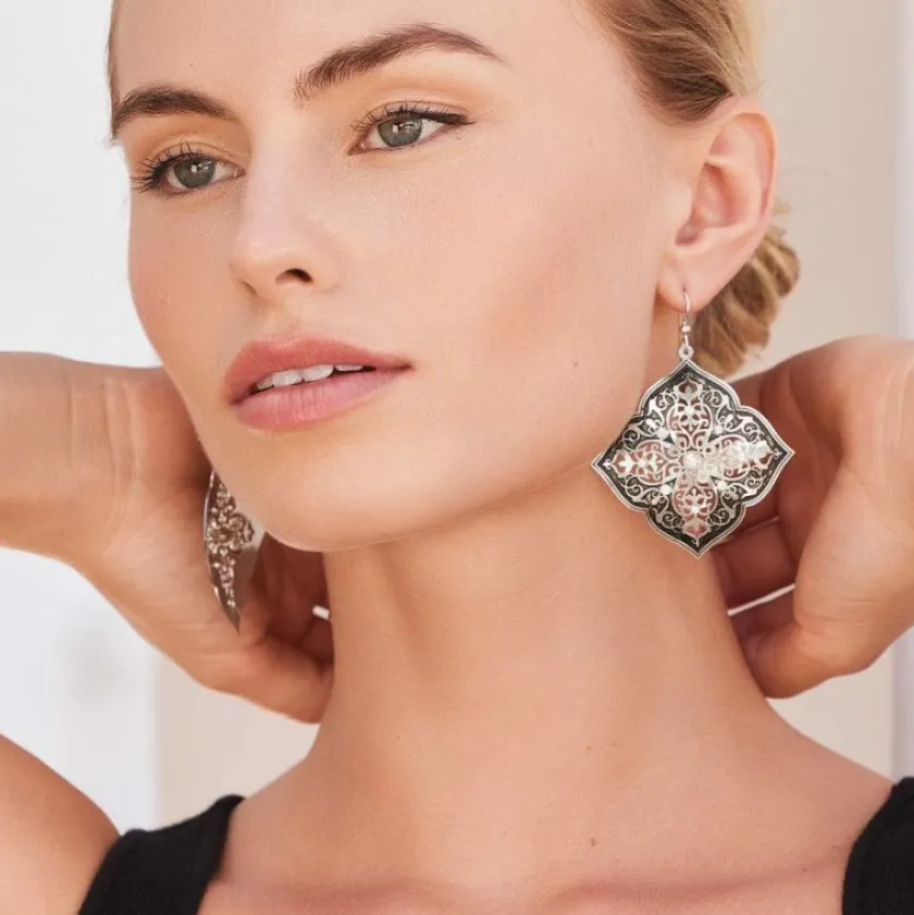 Brighton Theodora Statement Earrings Silver-Black Outlet