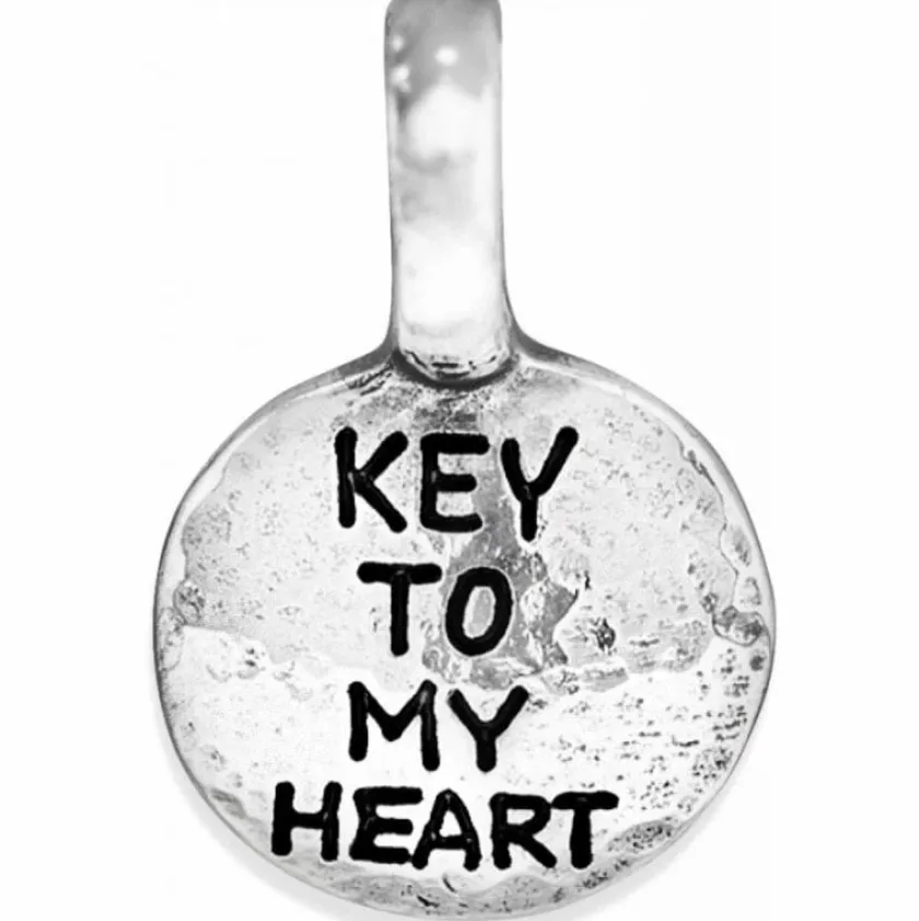 Brighton Token Key Charm Silver New