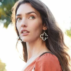 Brighton Toledo Statement French Wire Earrings Silver Discount