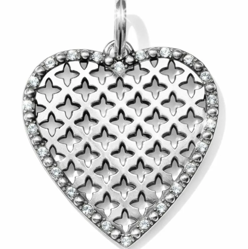 Brighton Trellis Heart Amulet Silver New