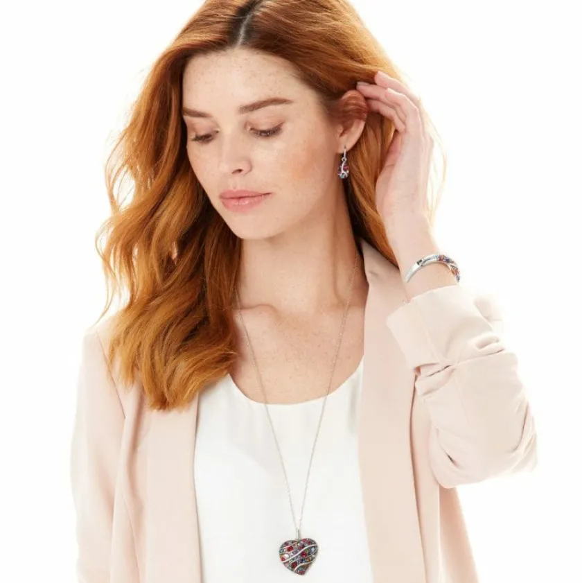 Brighton Trust Your Journey Convertible Reversible Large Heart Necklace Silver-Multi Online