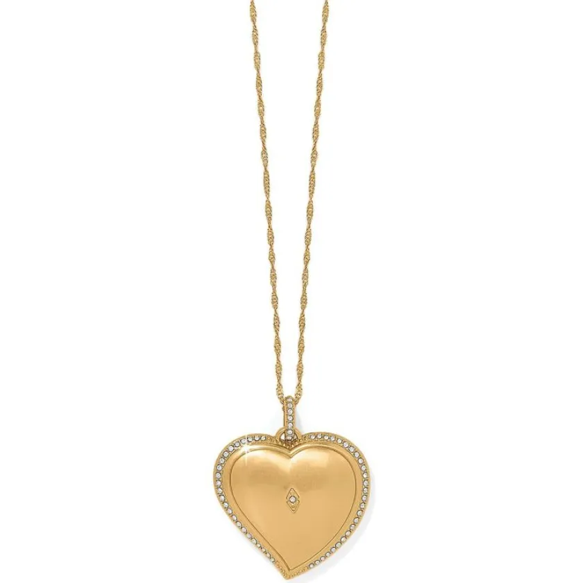 Brighton Trust Your Journey en Convertible Reversible Large Heart Necklace Gold Discount