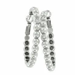 Brighton Twinkle Granulation Large Hoops Silver Clearance