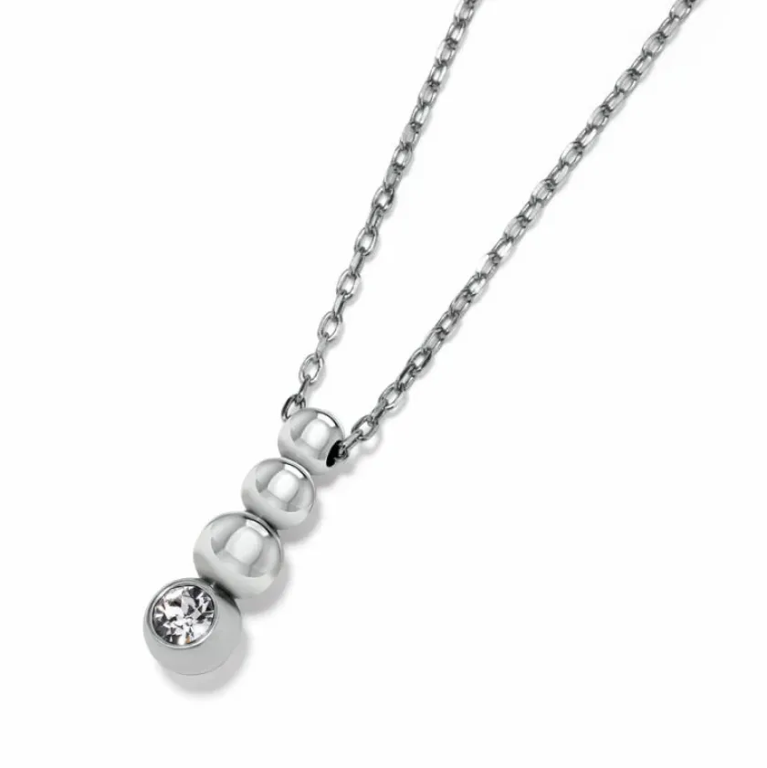 Brighton Twinkle Granulation Reversible Drop Necklace Silver Hot