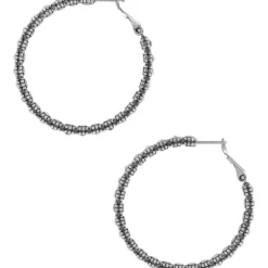 Brighton Twinkle Splendor Medium Hoop Earrings Silver Discount