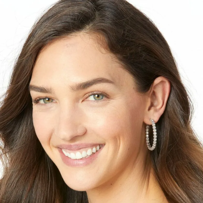 Brighton Twinkle Splendor Medium Hoop Earrings Silver Discount