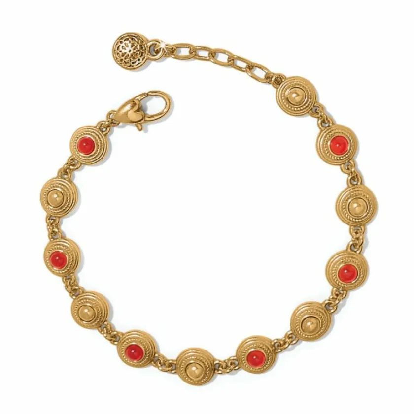 Brighton Venetian Gems Link Bracelet Gold-Red New