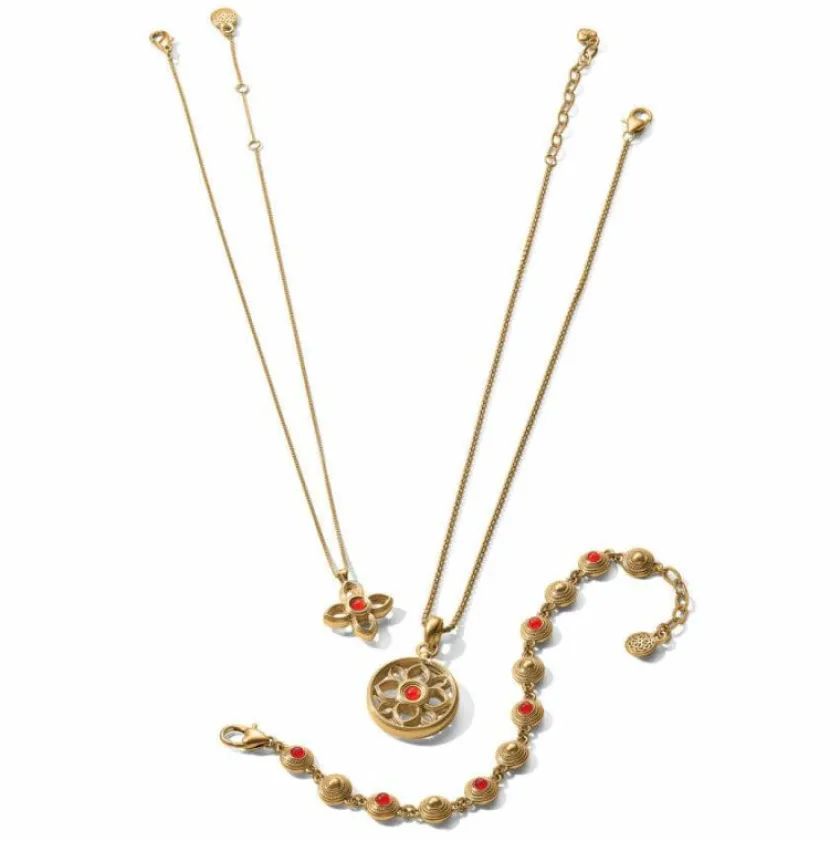 Brighton Venetian Gems Link Bracelet Gold-Red New