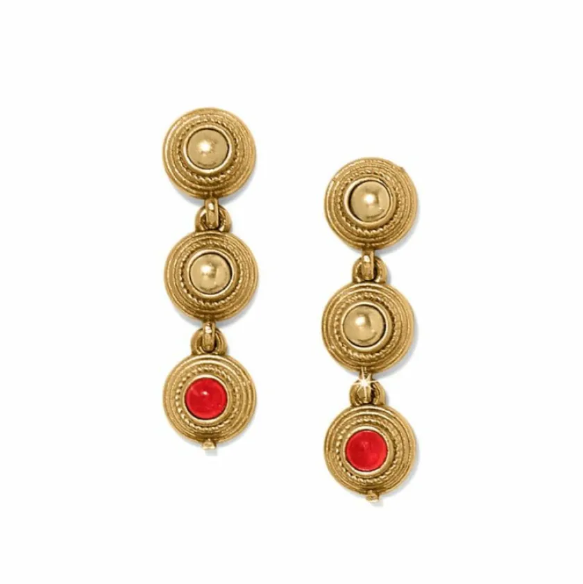 Brighton Venetian Gems Post Drop Earrings Gold-Red Online