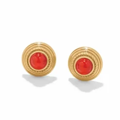 Brighton Venetian Gems Post Earrings Gold-Red Hot