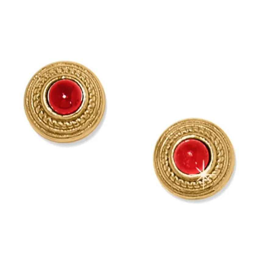 Brighton Venetian Gems Post Earrings Gold-Red Hot