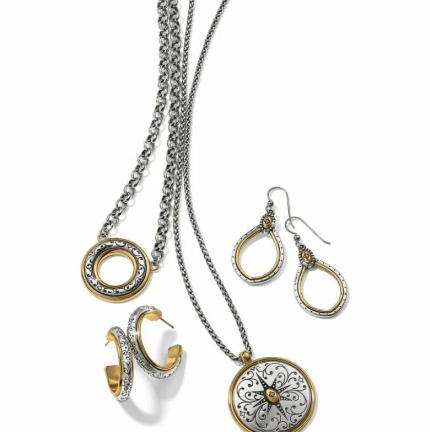 Brighton Venezia Hoop Post Earrings Silver-Gold Clearance