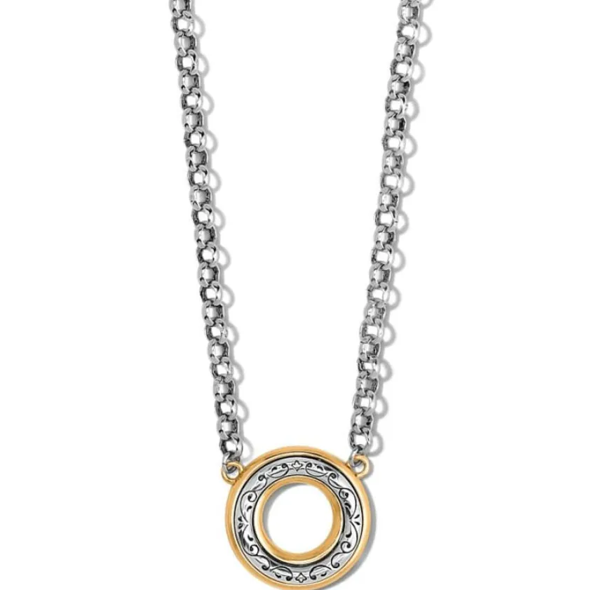 Brighton Venezia Open Ring Short Necklace Silver-Gold Clearance