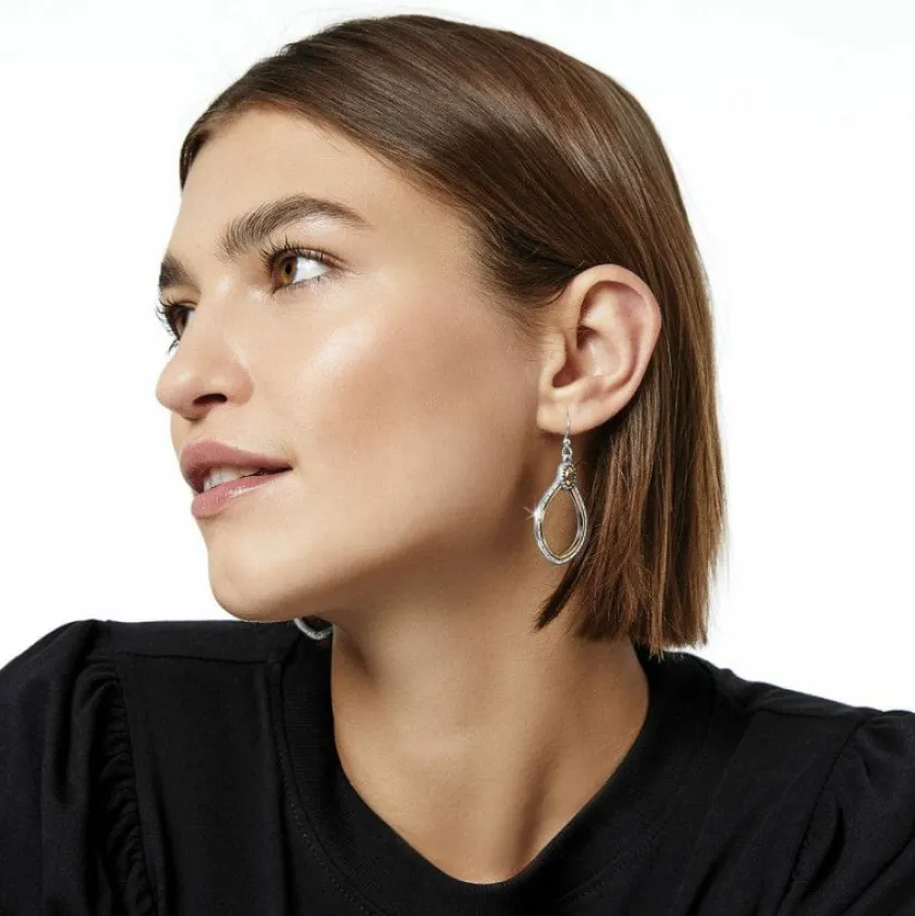 Brighton Venezia Teardrop French Wire Earrings Silver-Gold Clearance