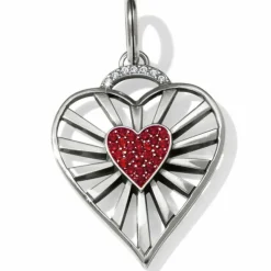 Brighton Vibrant Heart Amulet Silver-Red Hot