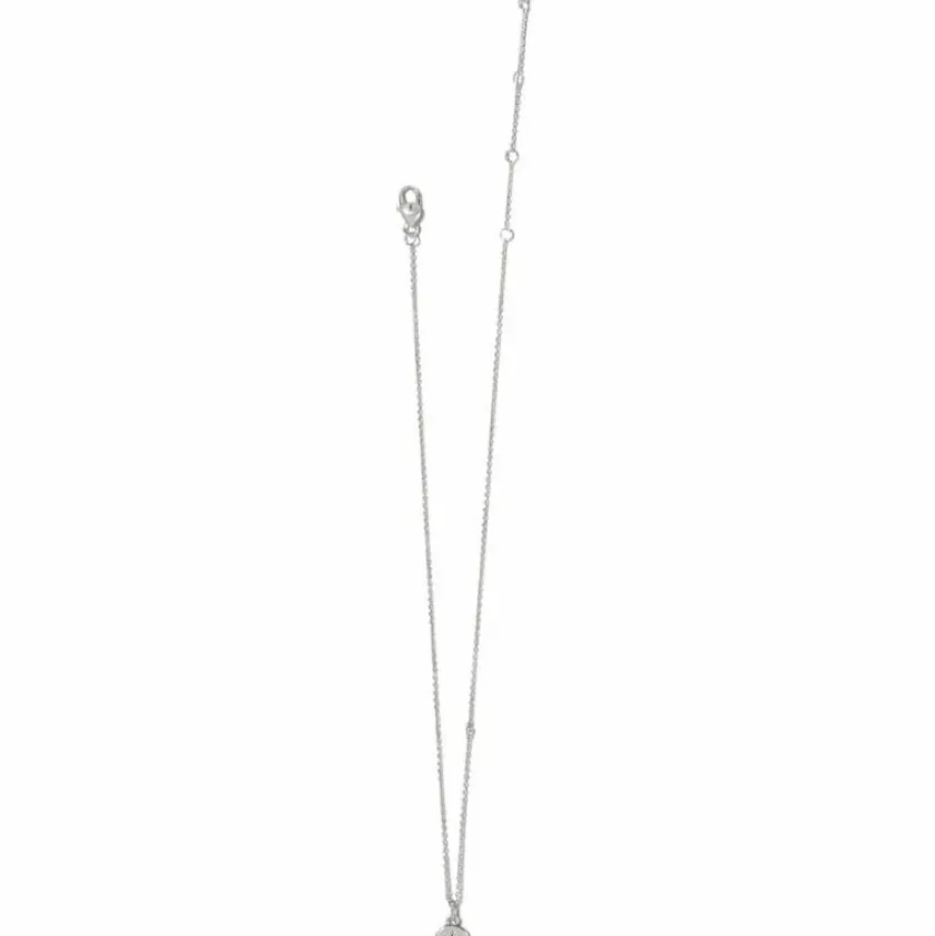 Brighton Voyage Mini Compass Necklace Silver New
