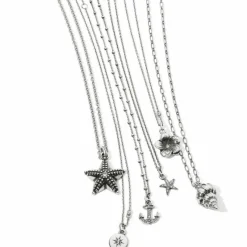 Brighton Voyage Mini Compass Necklace Silver New