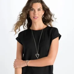 Brighton Whimsical Heart Convertible Necklace Silver Online