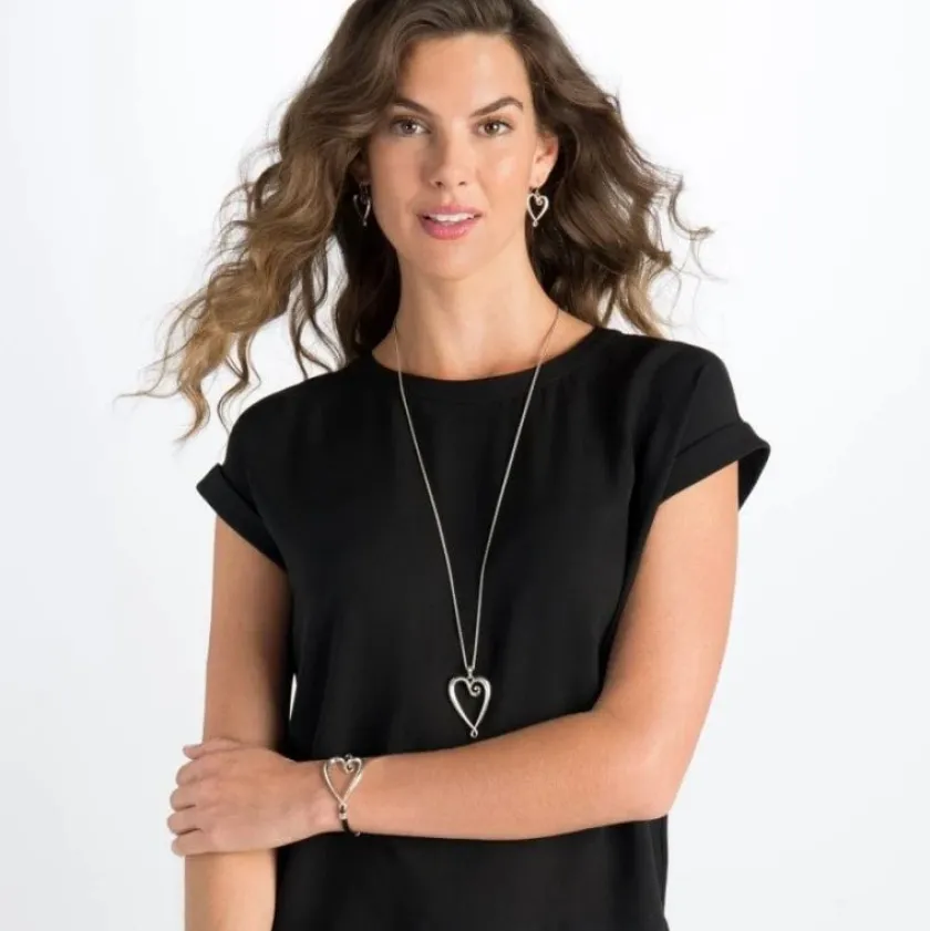 Brighton Whimsical Heart Convertible Necklace Silver Online