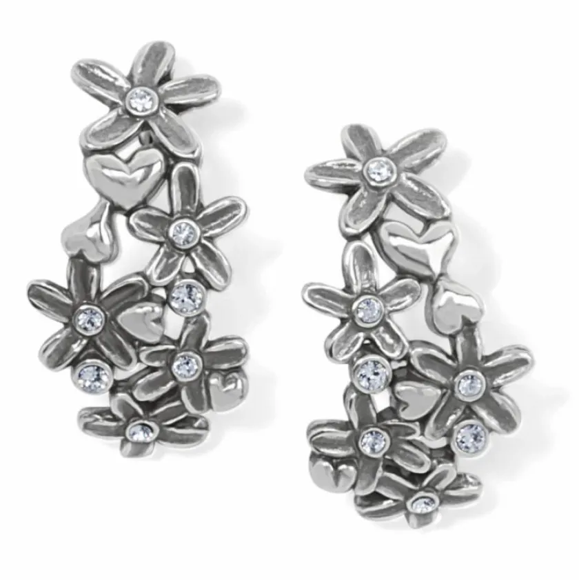 Brighton Wild Flowers Post Hoop Earrings Silver Sale