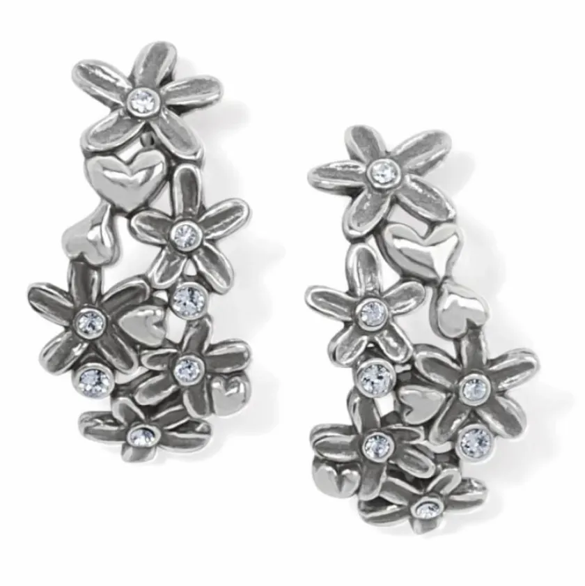 Brighton Wild Flowers Post Hoop Earrings Silver Sale