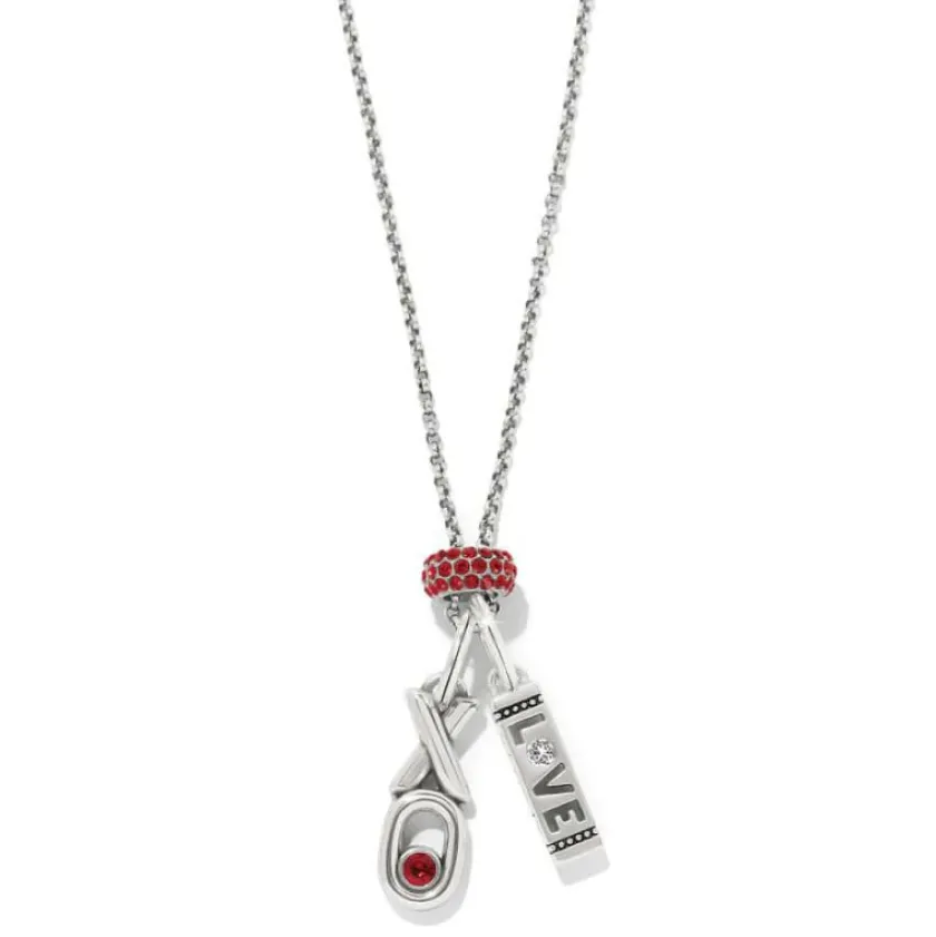 Brighton XO Charm Necklace Silver-Red Hot